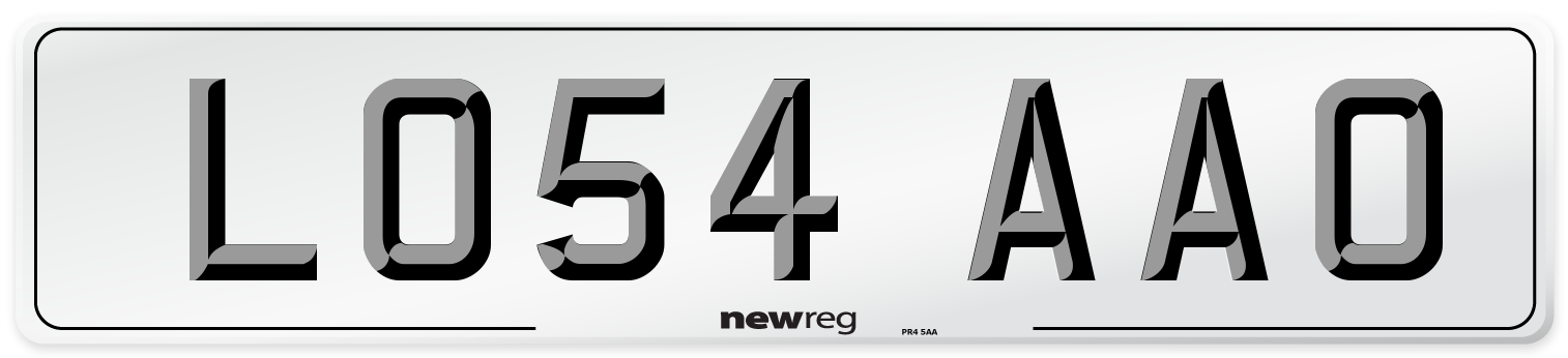 LO54 AAO Number Plate from New Reg
